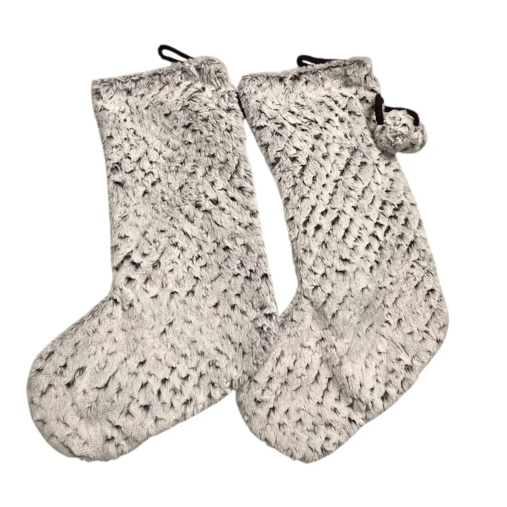 Luxurious Faux Fur Holiday Stockings - Set of 2