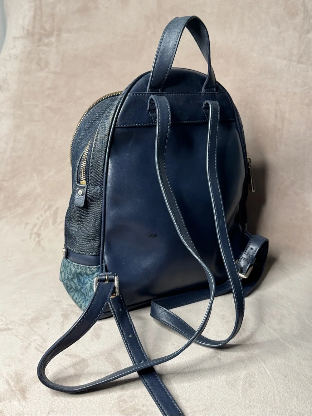 Michael Kors Denim Logo Backpack in Blue