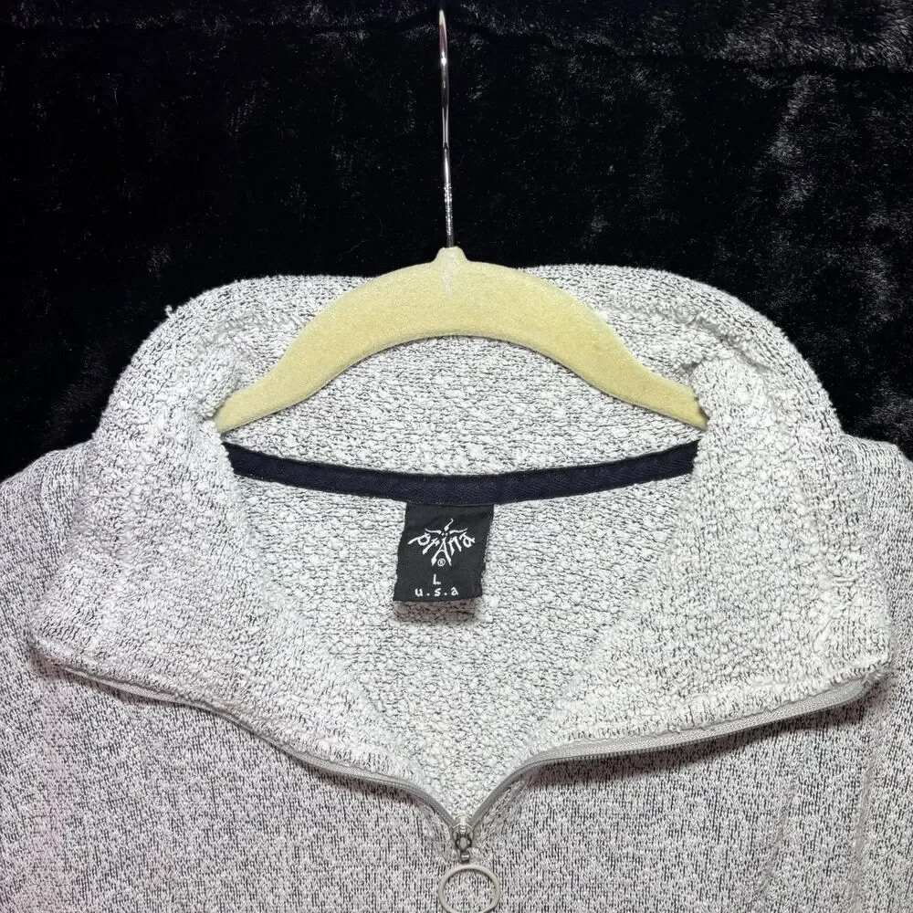 PrAna Kids Quarter Zip Sweatshirt Sz L Light Gray Cozy‎ Outdoor Hiking Gorpcore