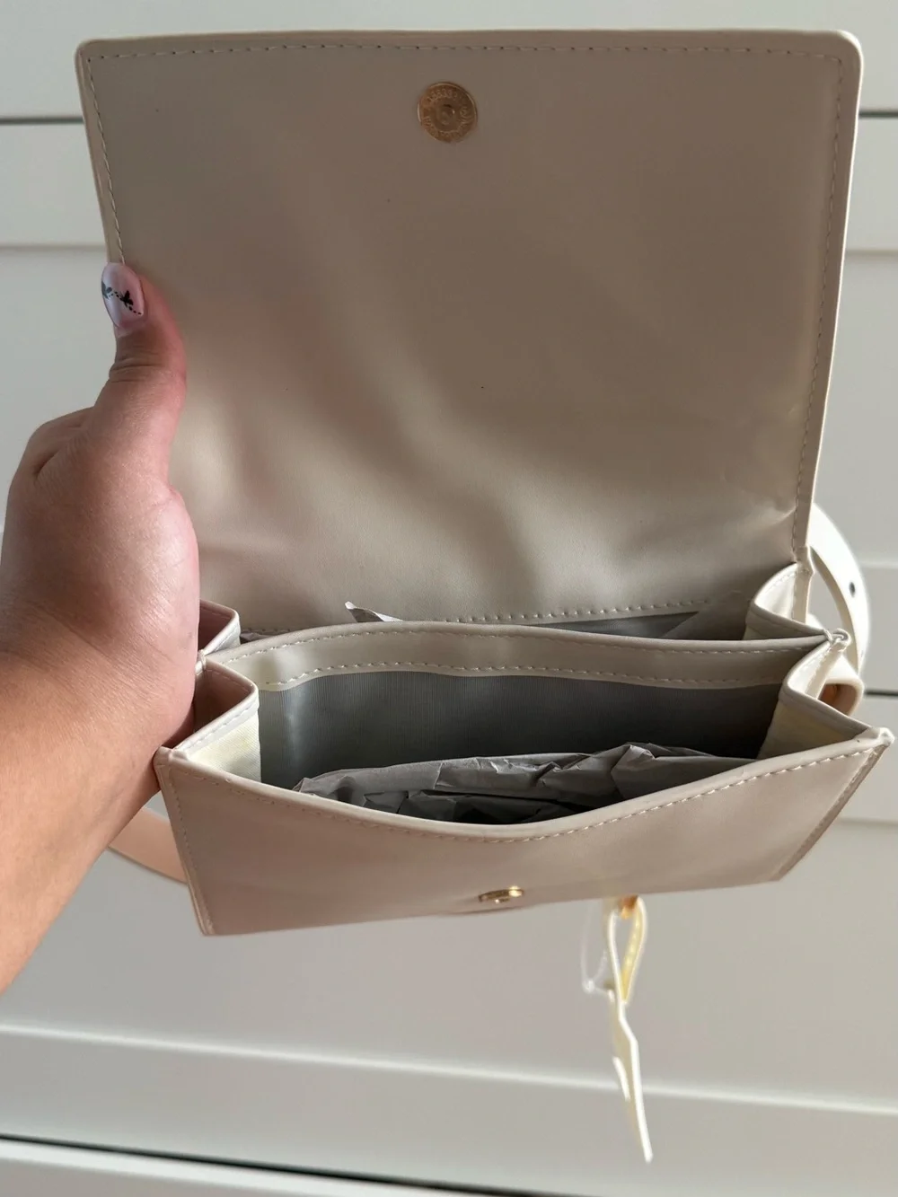 Calvin Klein Beige Cream Crossbody Bag with Flap