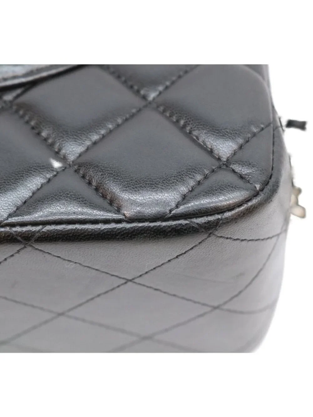 Chanel Black Lamb Silver Double Flap Maxi Quilted 30