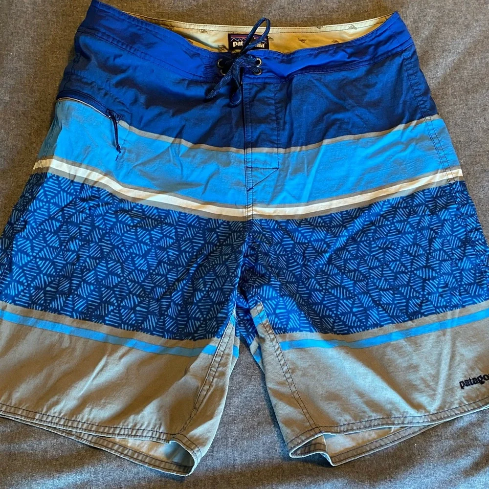 Patagonia Wavefarer Men’s Blue Swim Trunks Board‎ Shorts Size 34