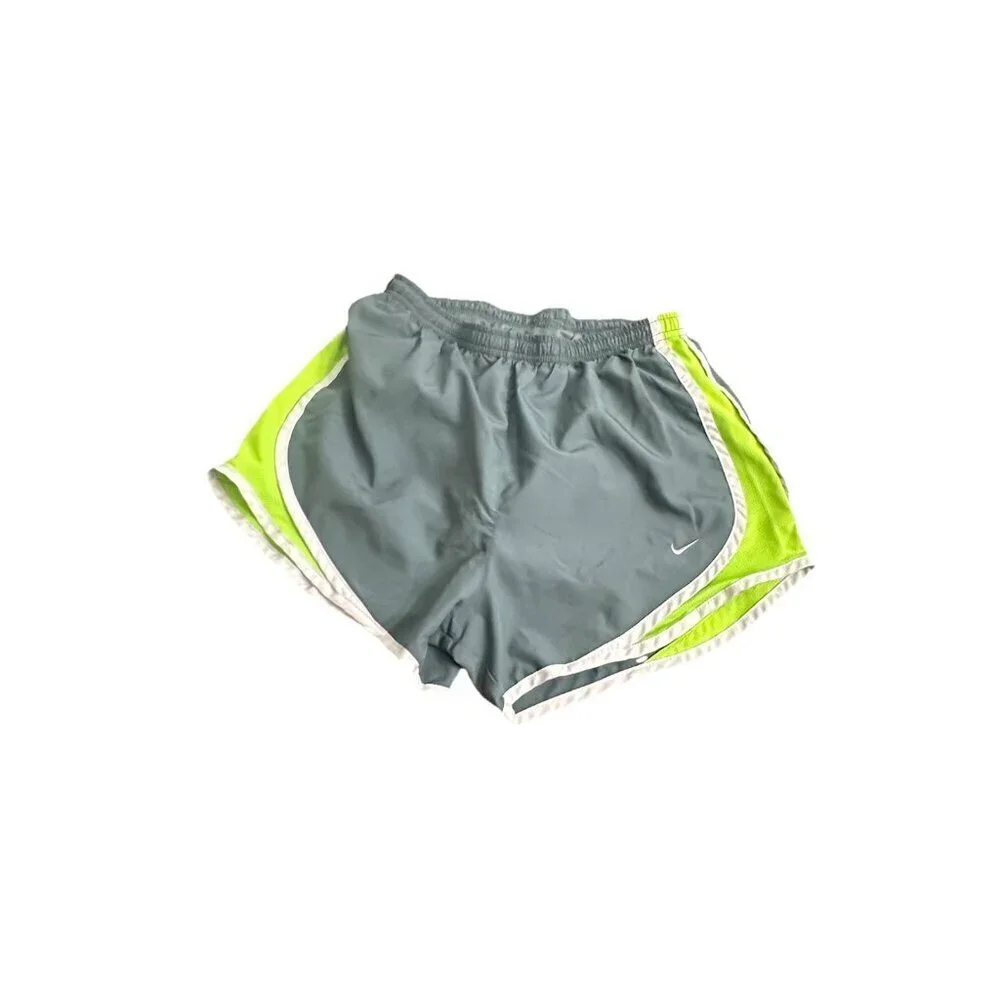 Nike Dri-Fit Shorts Gray Green Running Activewear Women's  Size Small
