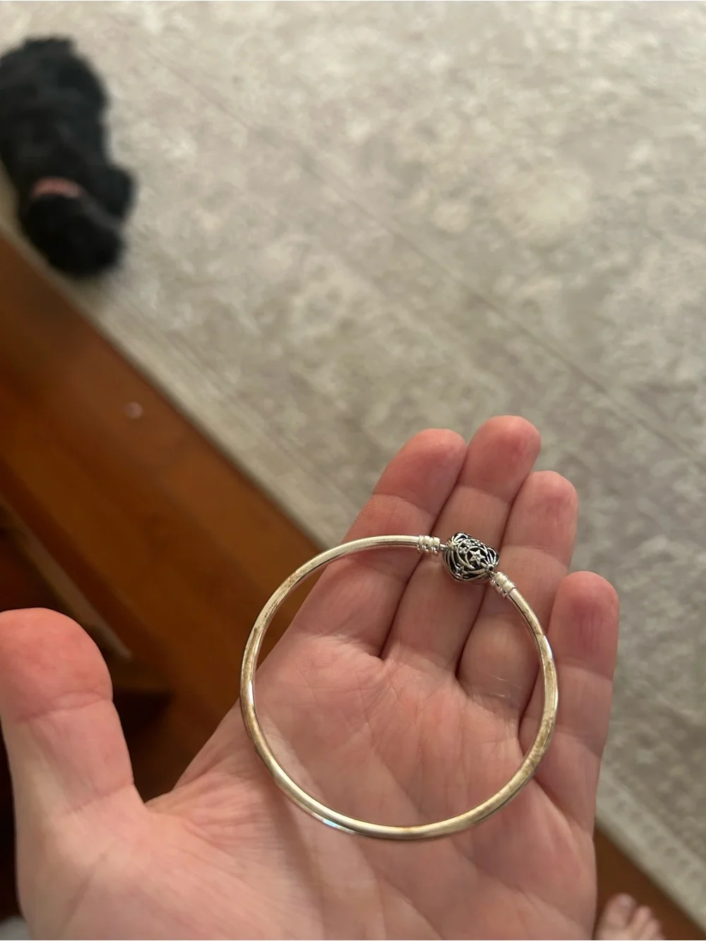 Pandora Moments Sterling Silver Bangle Bracelet – Size 19 cm