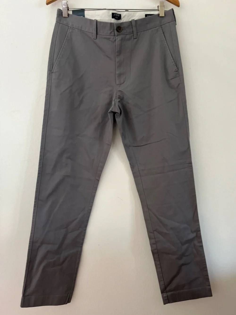 NWT J Crew Flex Pants Straight Leg Flat Front Chinos Gray Straight Mens 31Wx32L