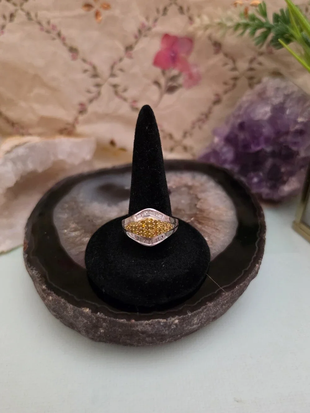 Gemporia Manhattan Collection 1/2ct Yellow & White Diamond Ring Size 7