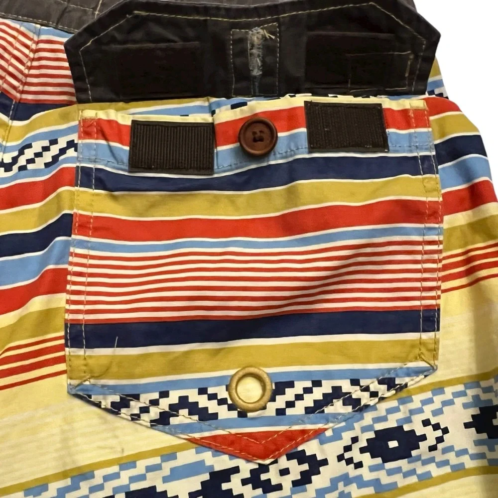 Mens 3rd & Army Board Shorts Swim Bright Stripe Beach Aztec Surf Casual Waist 32