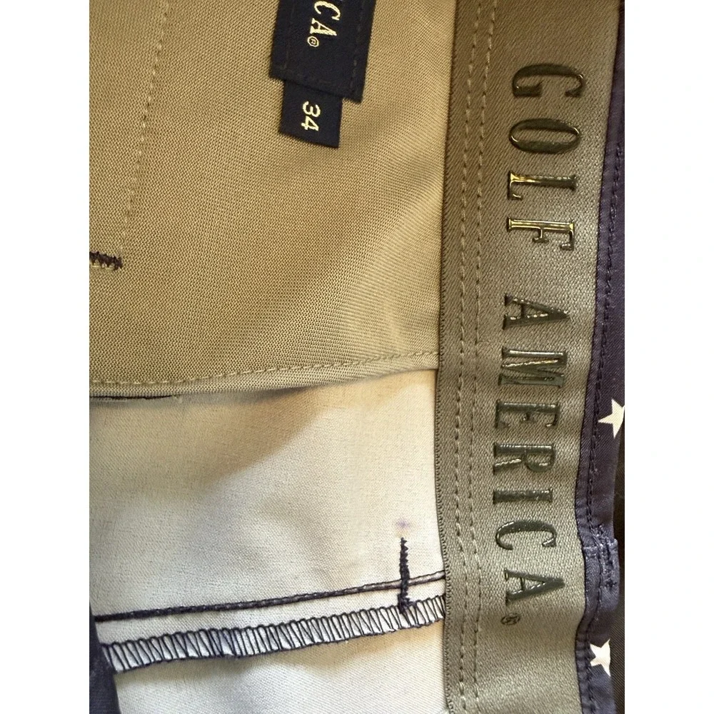 Golf America Men's Golf Shorts Size 34 Blue Star Print Flat Performance NWT