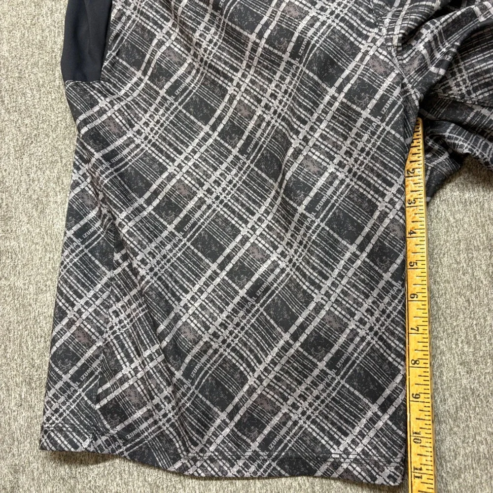 Pearl‎ Izumi Cycling Shorts Mens XL Black Gray Plaid Padded MTB Baggy