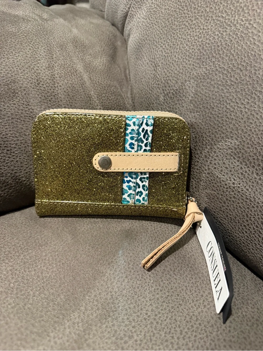 Consuela sparkling teal zip