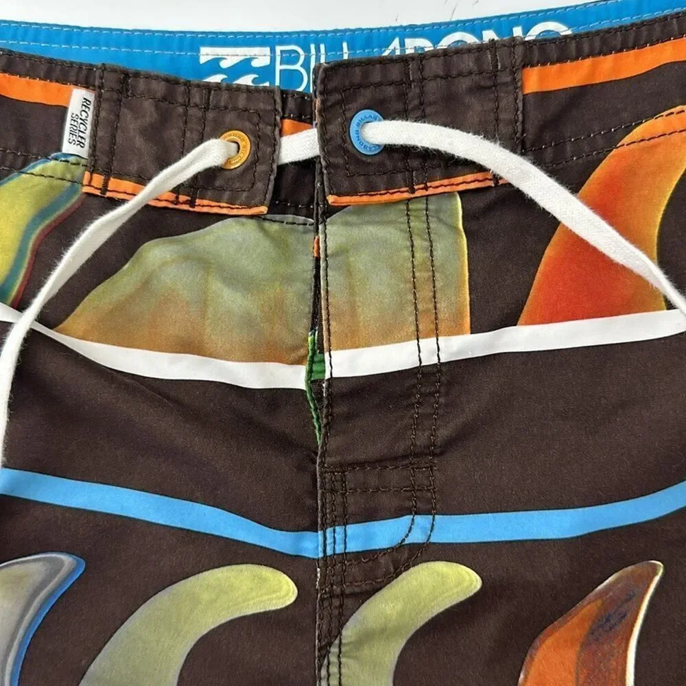 Men’s BILLABONG 32 USA Shark Fin Board Shorts Swim Trunks Polyester