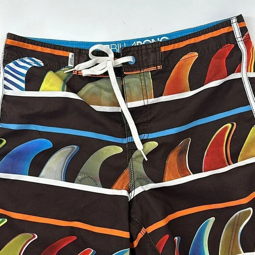 Men’s BILLABONG 32 USA Shark Fin Board Shorts Swim Trunks Polyester
