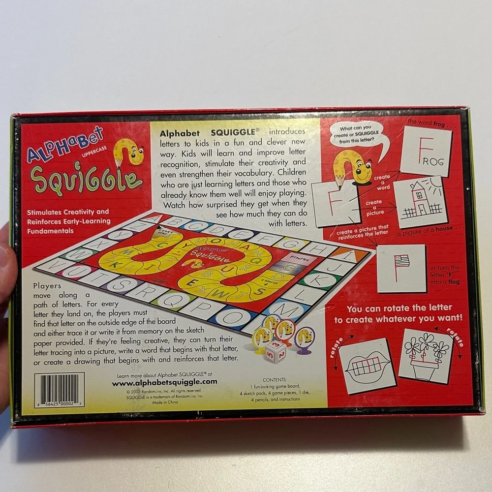 Alphabet Squiggle Uppercase Board Game - Red