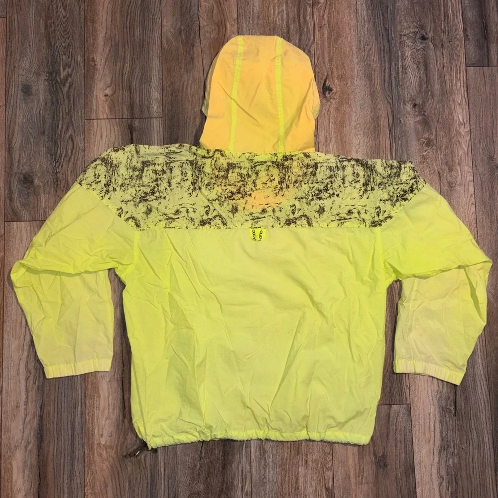 Vintage Ocean Pacific OP Neon Yellow Orange Windbreaker Anorak Pullover Mens L