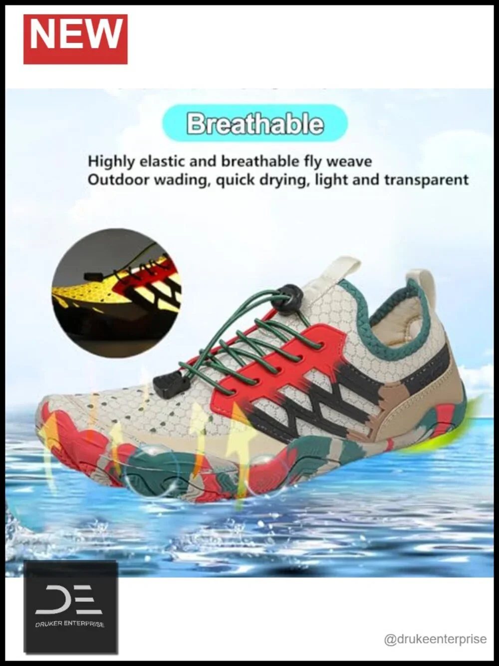 Quick Dry Non-Slip Wide Toe Water Shoes for Beach Pool Swim Hike Barefoot