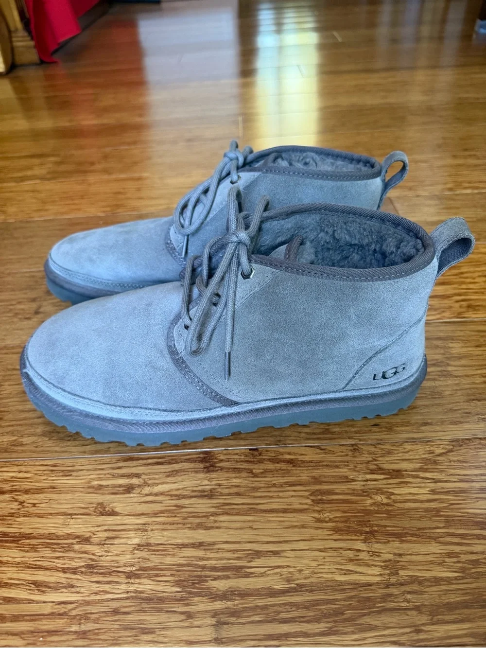 UGG Gray Suede Lace-Up Chukka Boots - Size 11 - New!