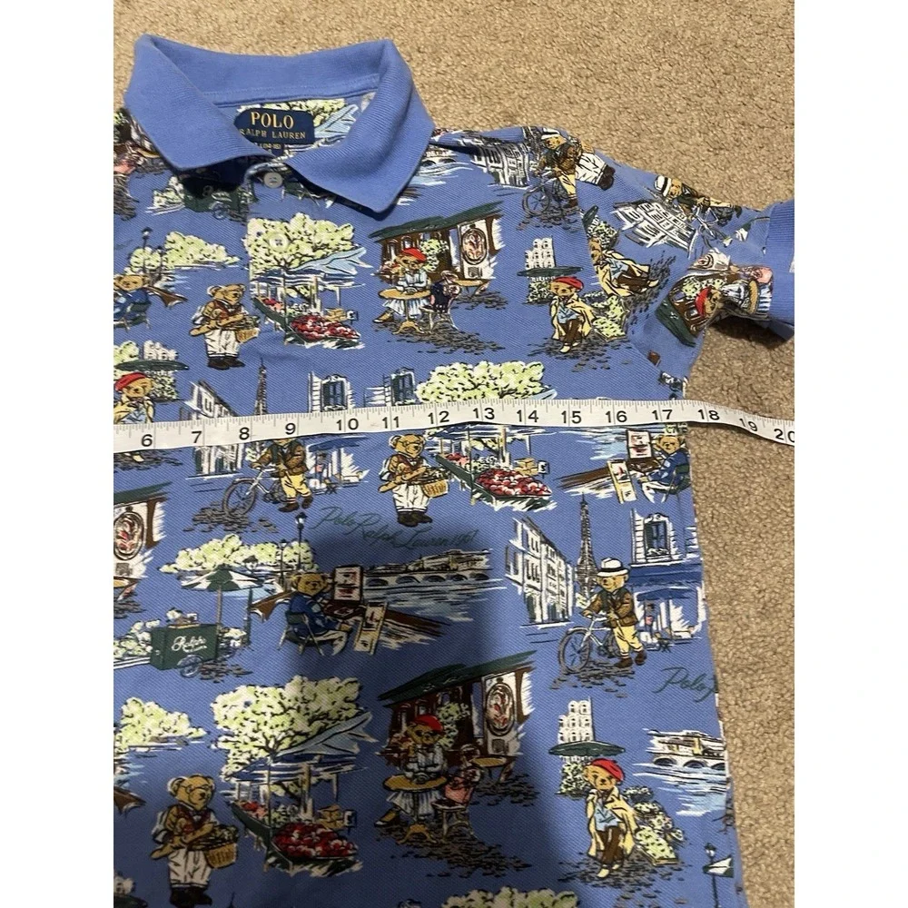 Polo Ralph Lauren Paris Print Mesh Shirt Boys Size Large