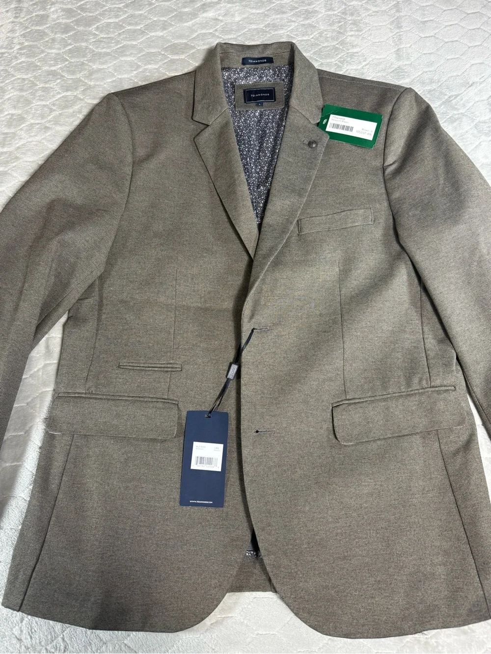 7 Diamonds Newport Blazer Brown Large NWT Modern Sport Coat
