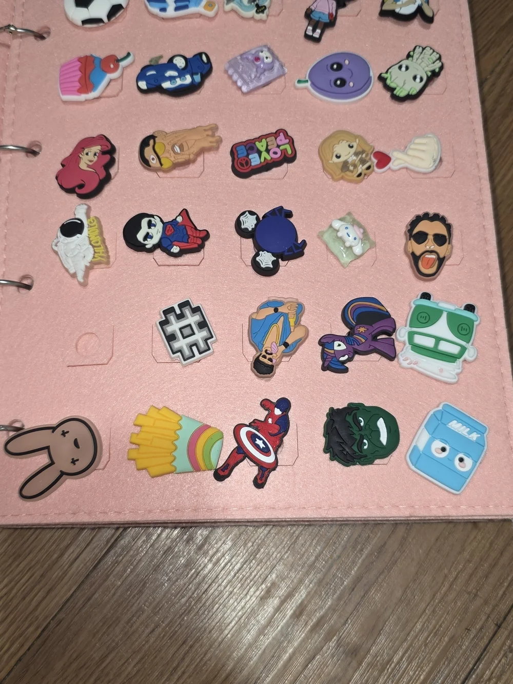Croc Charms Blush Pink Ring-Bound Notebook with Elastic Strap