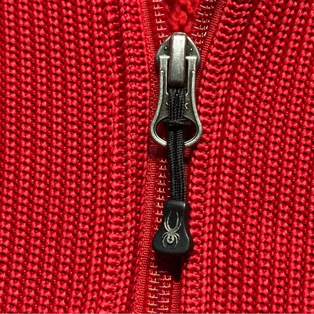 Spyder Men’s 1/4 Zip Pullover Performance Fleece Sweater Size S Red & Black
