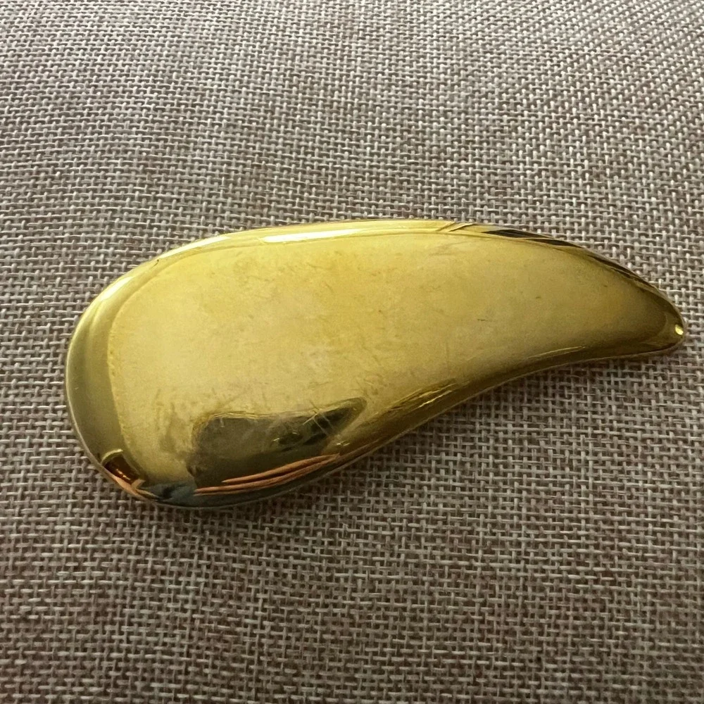 Vintage A Taylor Gold Tone Abstract Teardrop Belt Buckle 3.5