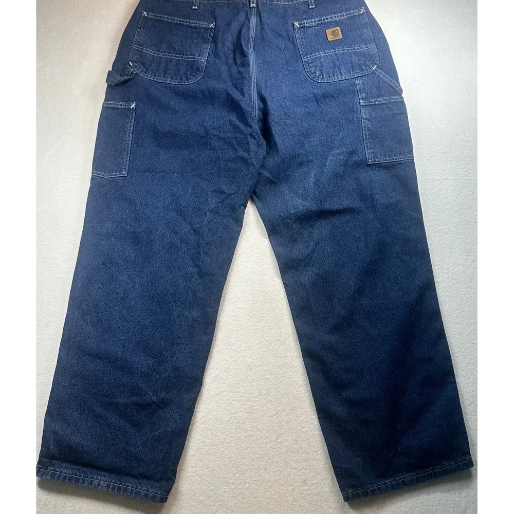 Carhartt Men's Jeans 42x30 Blue‎ Denim Dungaree Work Pants Straight