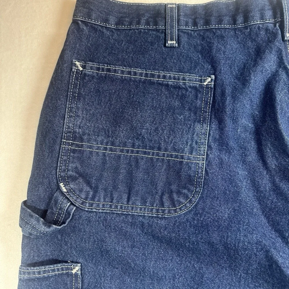 Carhartt Men's Jeans 42x30 Blue‎ Denim Dungaree Work Pants Straight