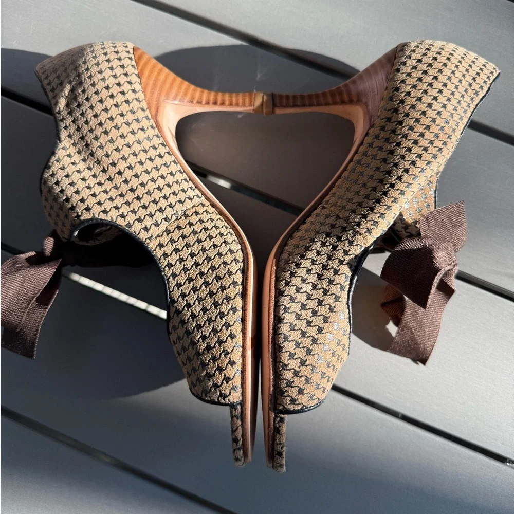 Ginger Goff Bianca Herringbone Heels, 7.5