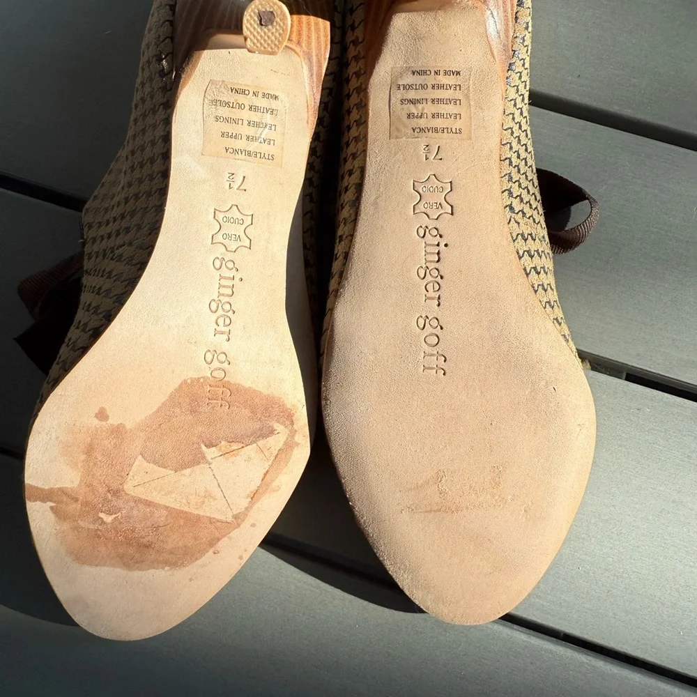 Ginger Goff Bianca Herringbone Heels, 7.5
