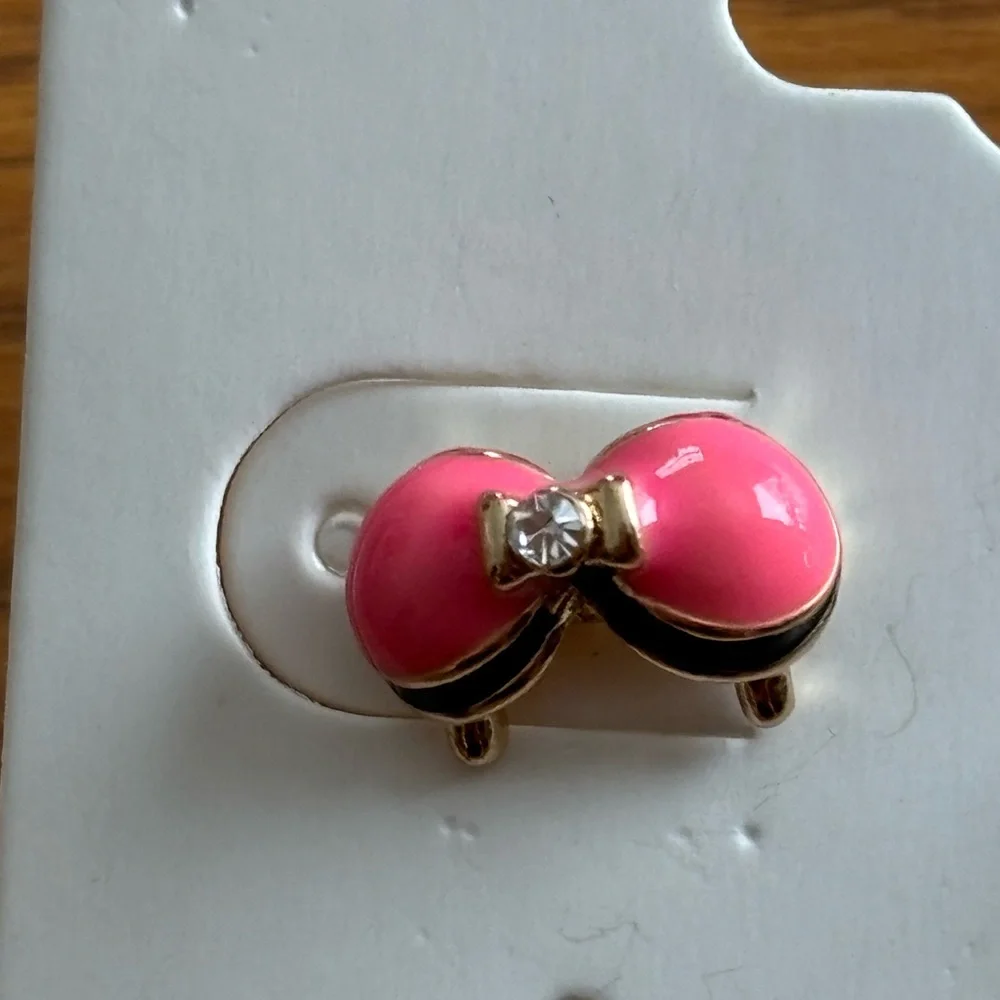 Funky Pink Bikini & Gold-Toned Geometric Stud Earrings Set