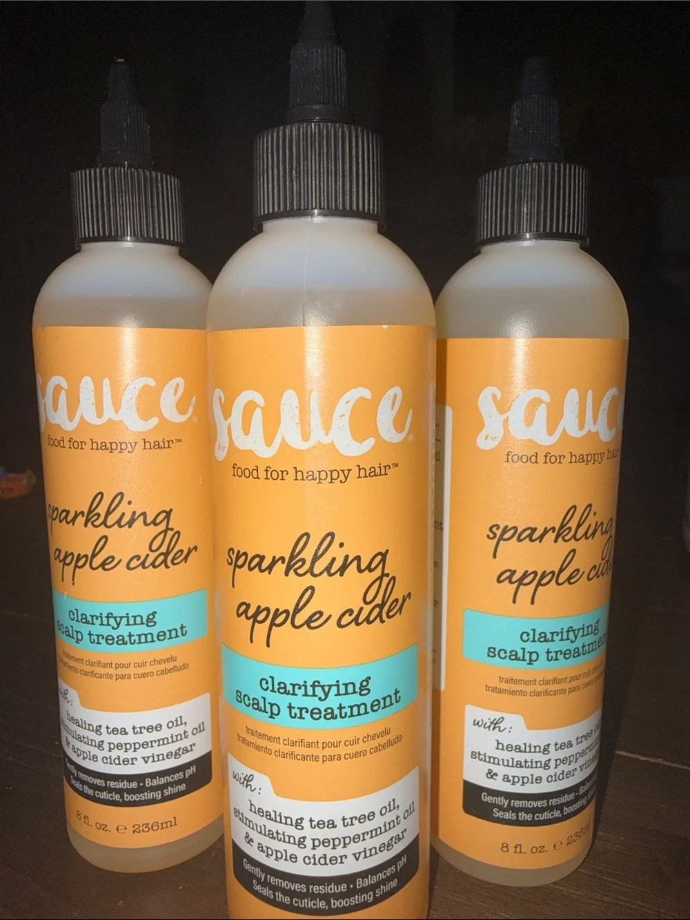 3 sauce Sparkling Apple Cider Clarifying Scalp Treatment - 8 oz each