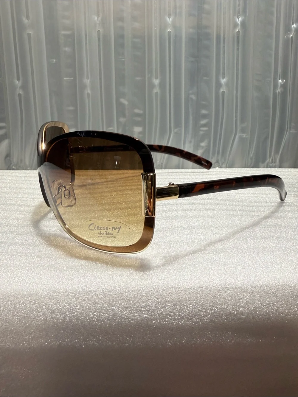 Women’s Circus NY by Sam Edelman Gold Metal Shield Rectangular Sunglasses-New