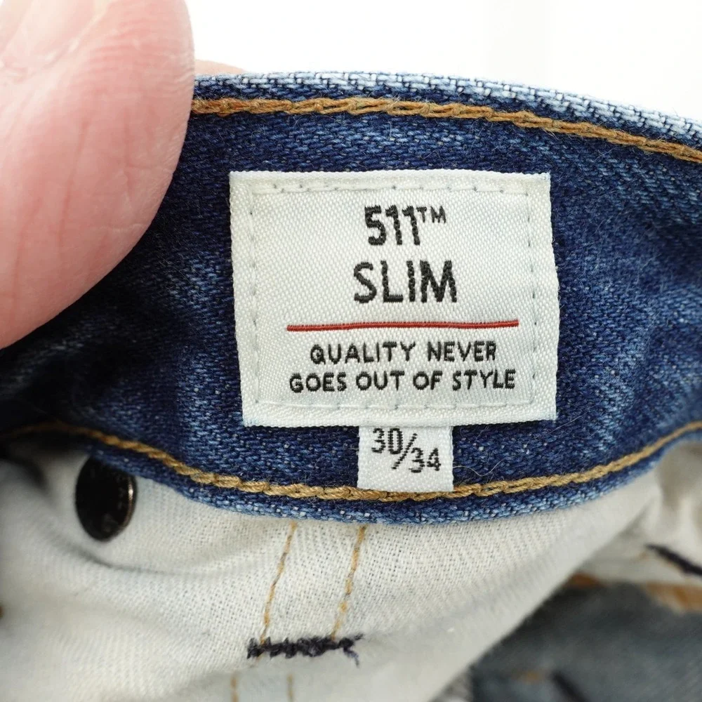 Levi's Japanese Jeans SZ 30/34 511 Selvedge Slim Fades Iconic Classic Casual