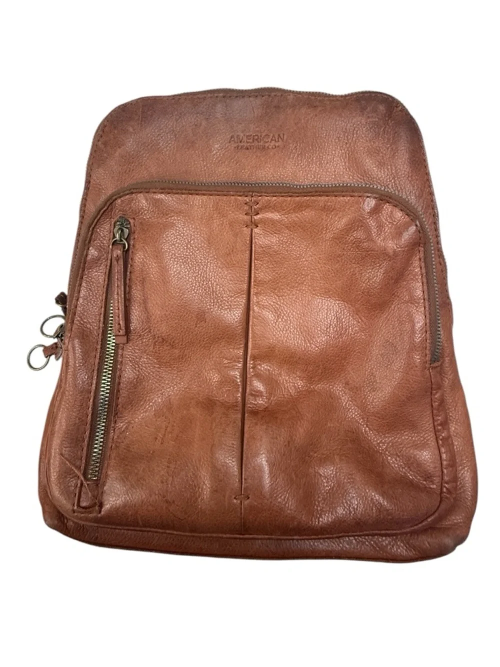 Leather Men's Tan Leather Backpack - Classic Everyday Carry
