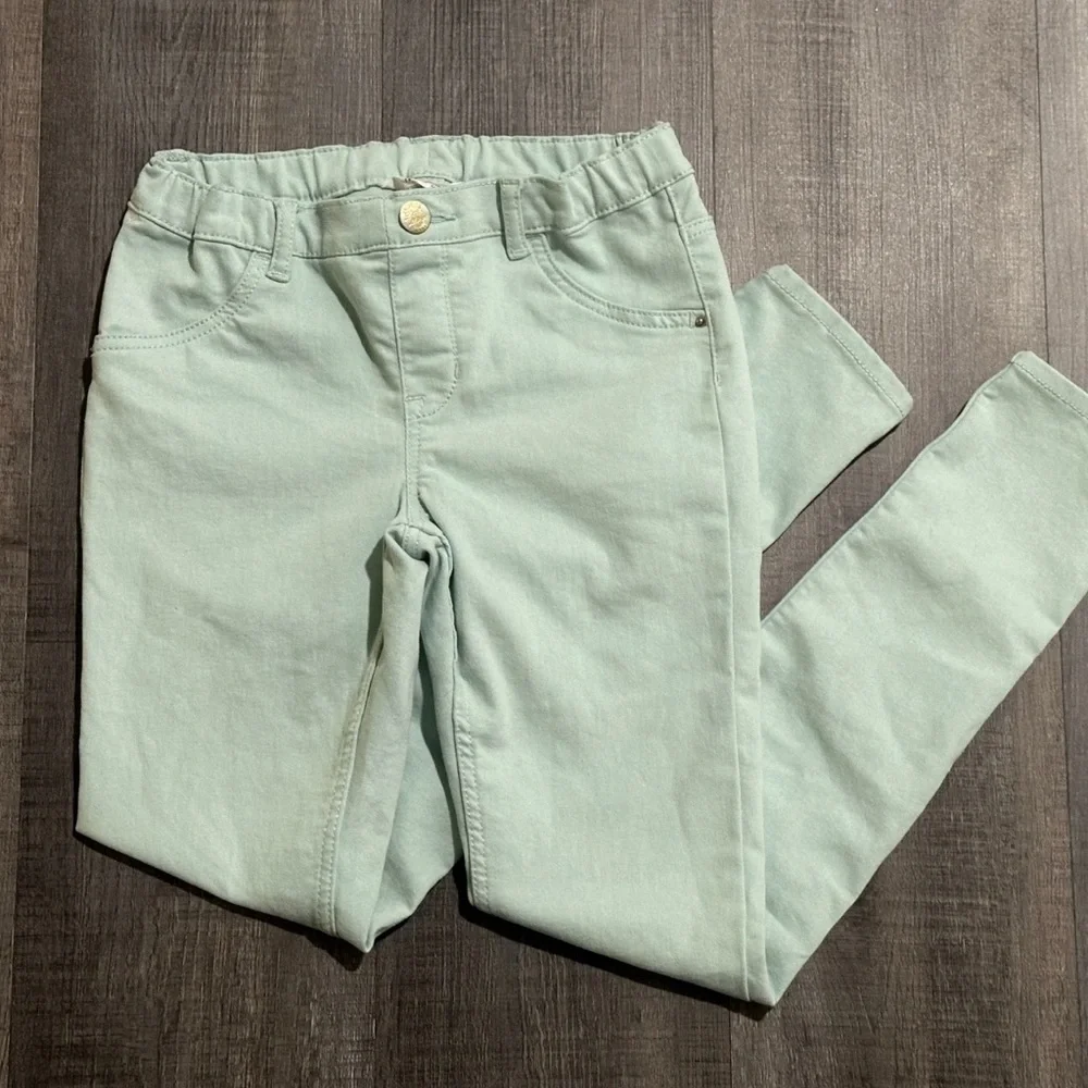 New Little Girls Size 9 / 10 Mint Green Stretch Skinny Jeans Pants