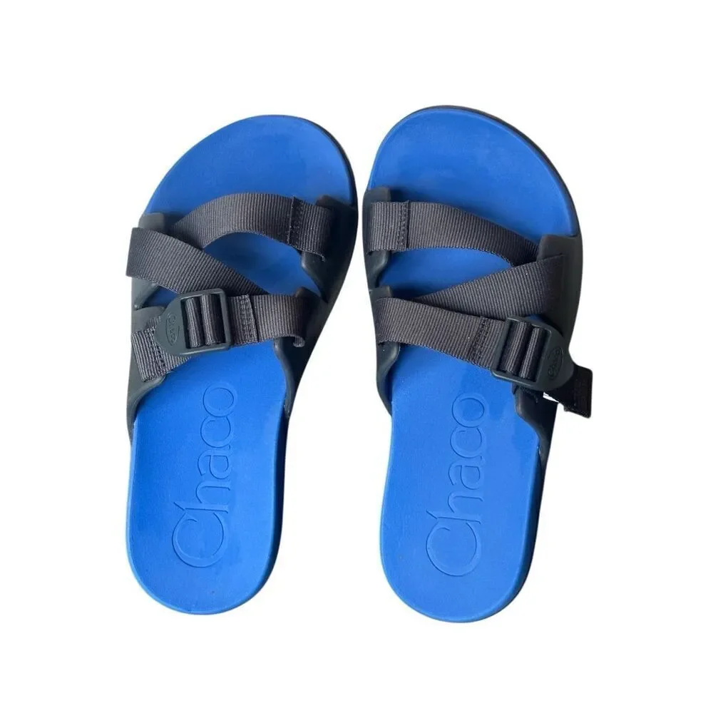 Chaco Men’s Chillos Blue Black Adjustable Slides Size 8
