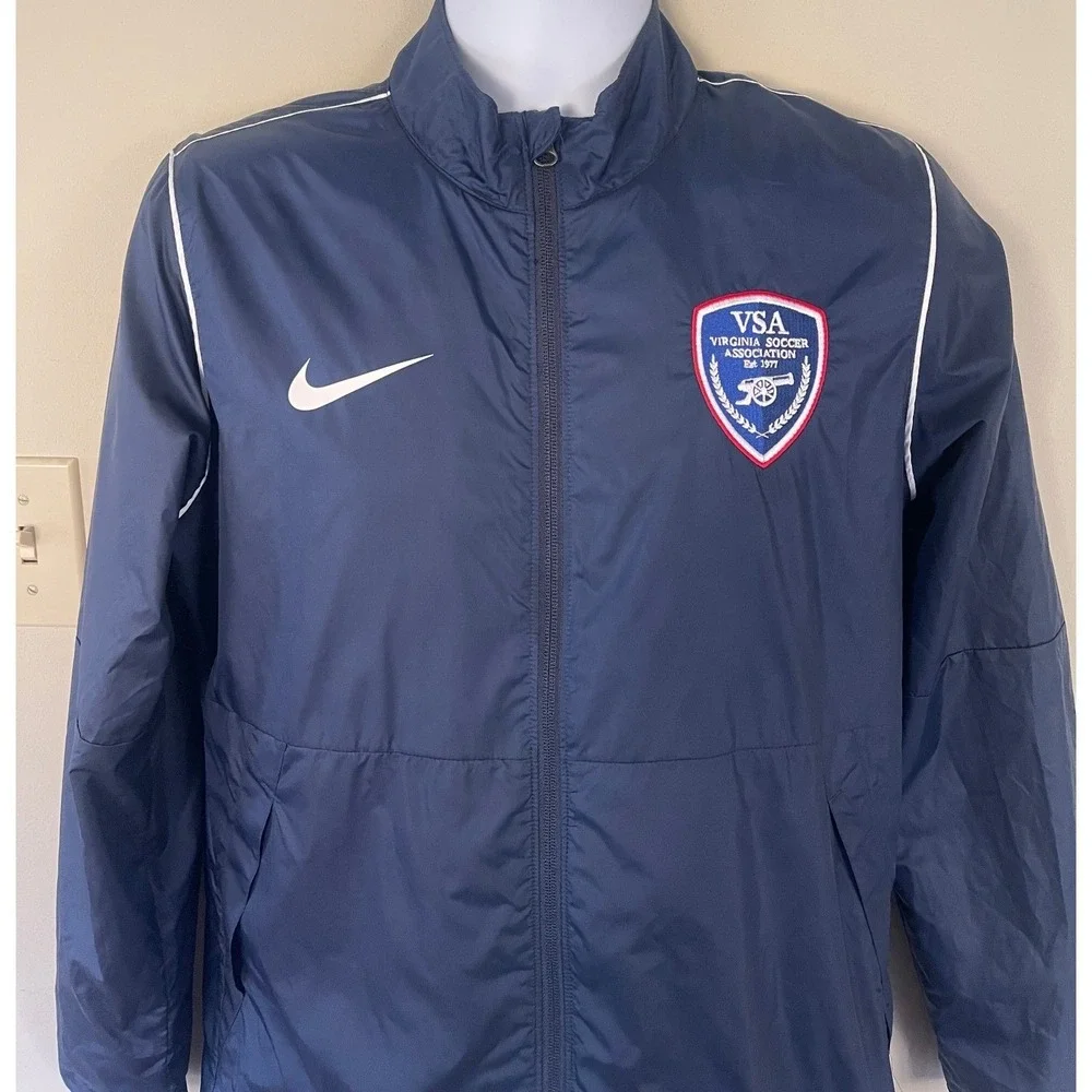Nike Virginia Soccer Association VSA Mens Medium Navy Blue Track Jacket Athletic