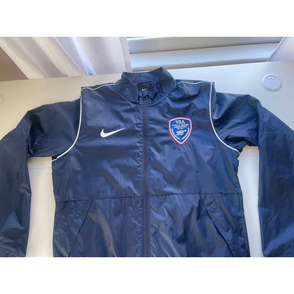 Nike Virginia Soccer Association VSA Mens Medium Navy Blue Track Jacket Athletic