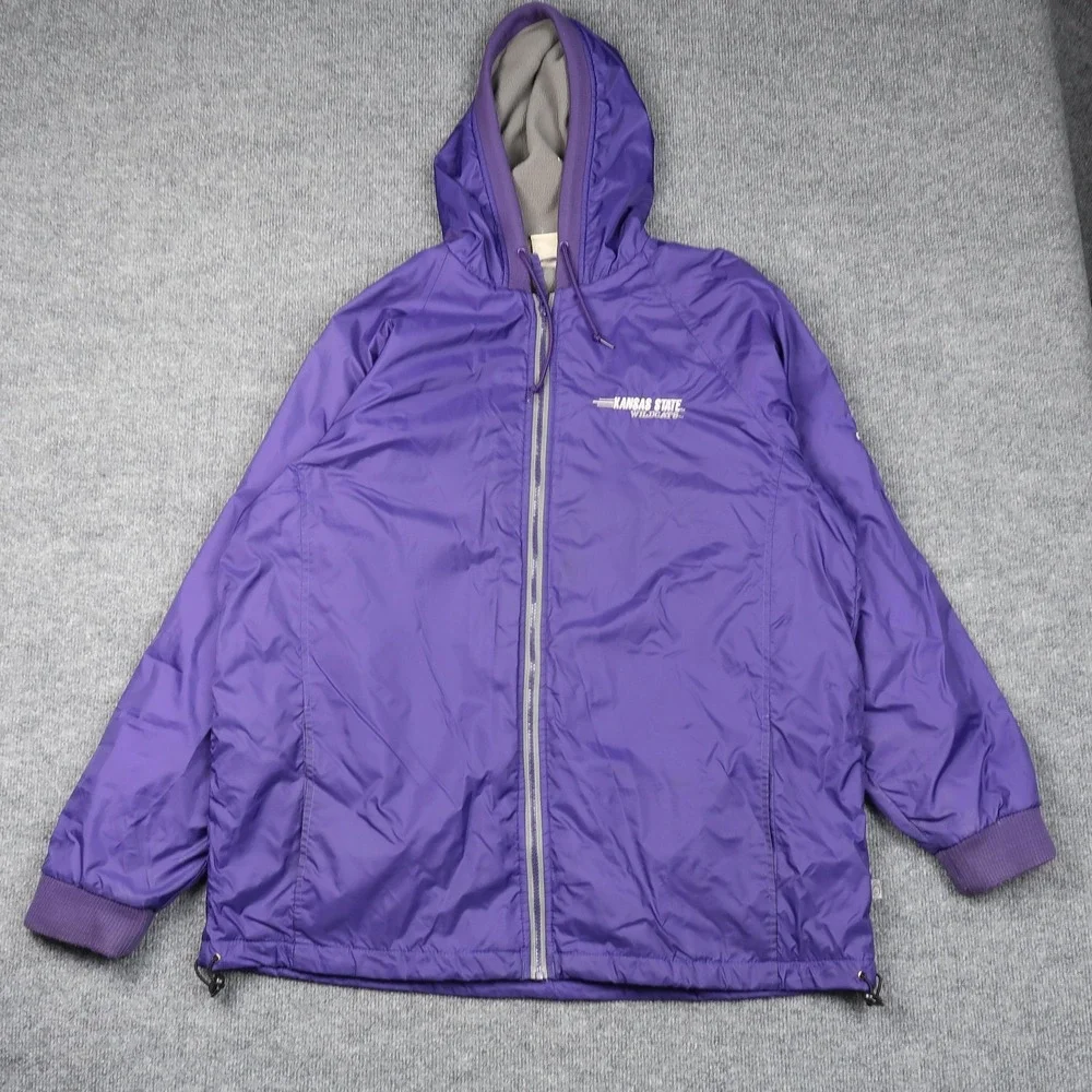 Kansas State Wildcats‎ Jacket Mens Large Hooded Full Zip Red Oak Sportswear