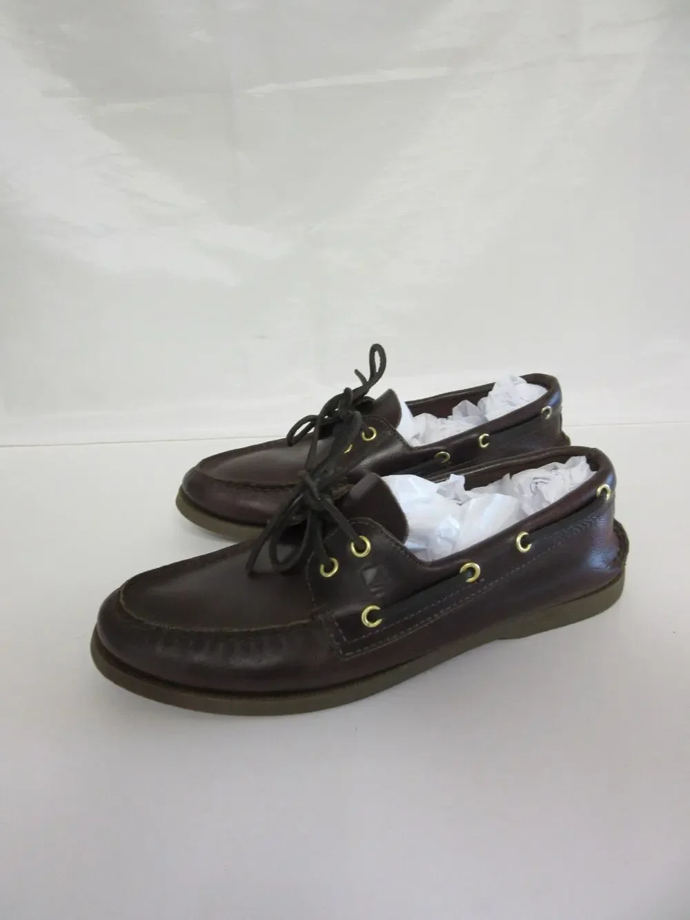SPERRY Men's Brown Leather Slip On 9 Casual Boat Shoes