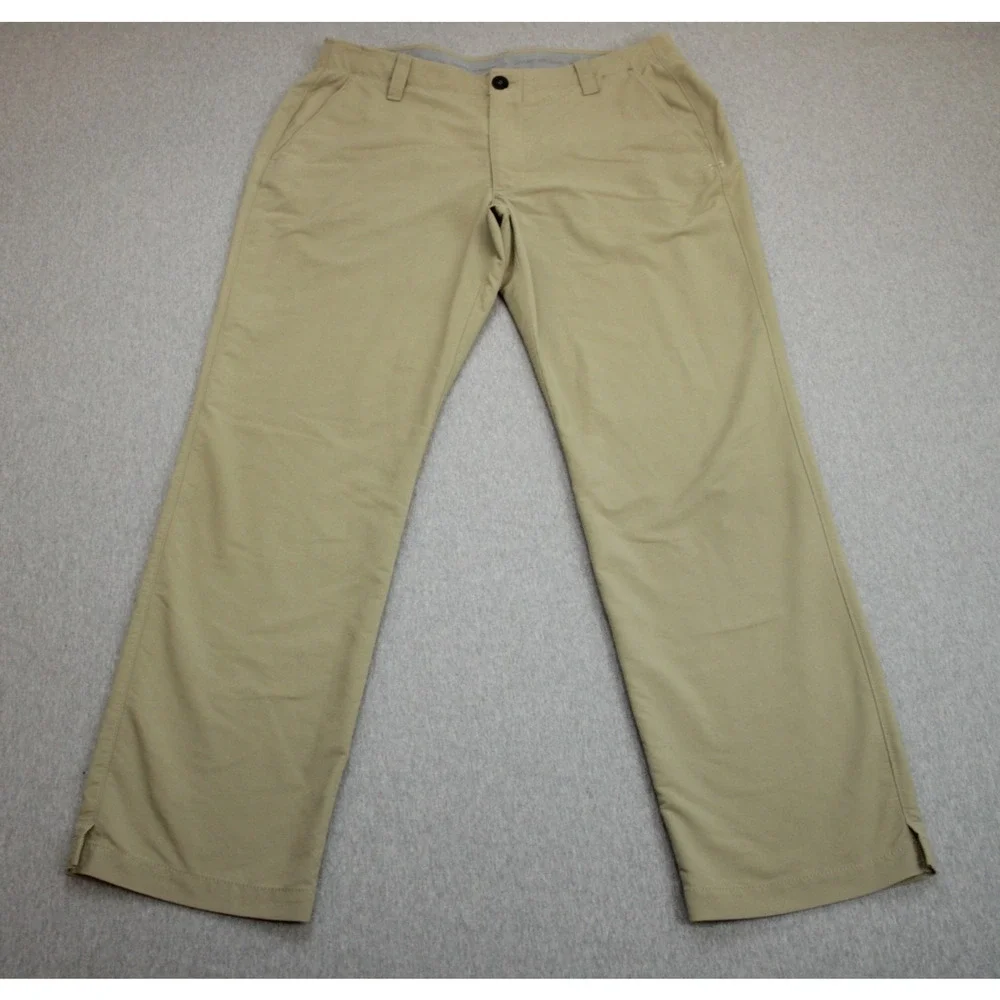 Under Armour Pants Men's Size 36 x 30 Biege Stretch Performance Golf Straight‎