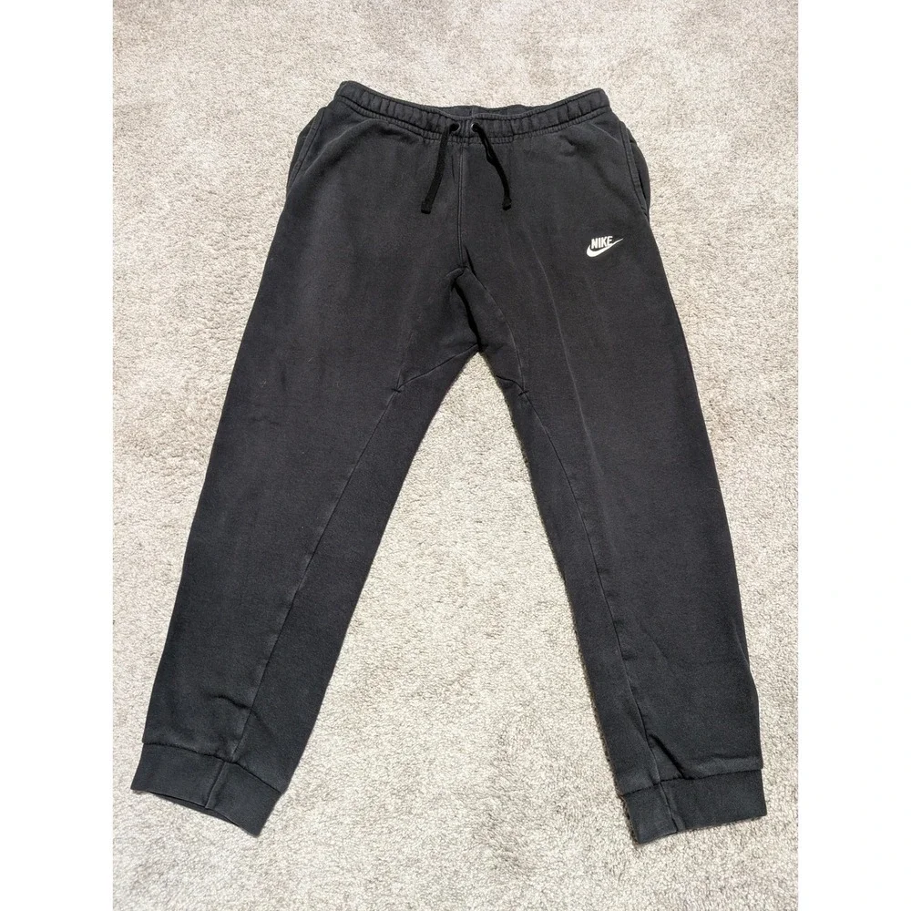 Nike Joggers‎ Mens Medium Black Fleece Sweatpants Relaxed Fit Drawstring Sporty