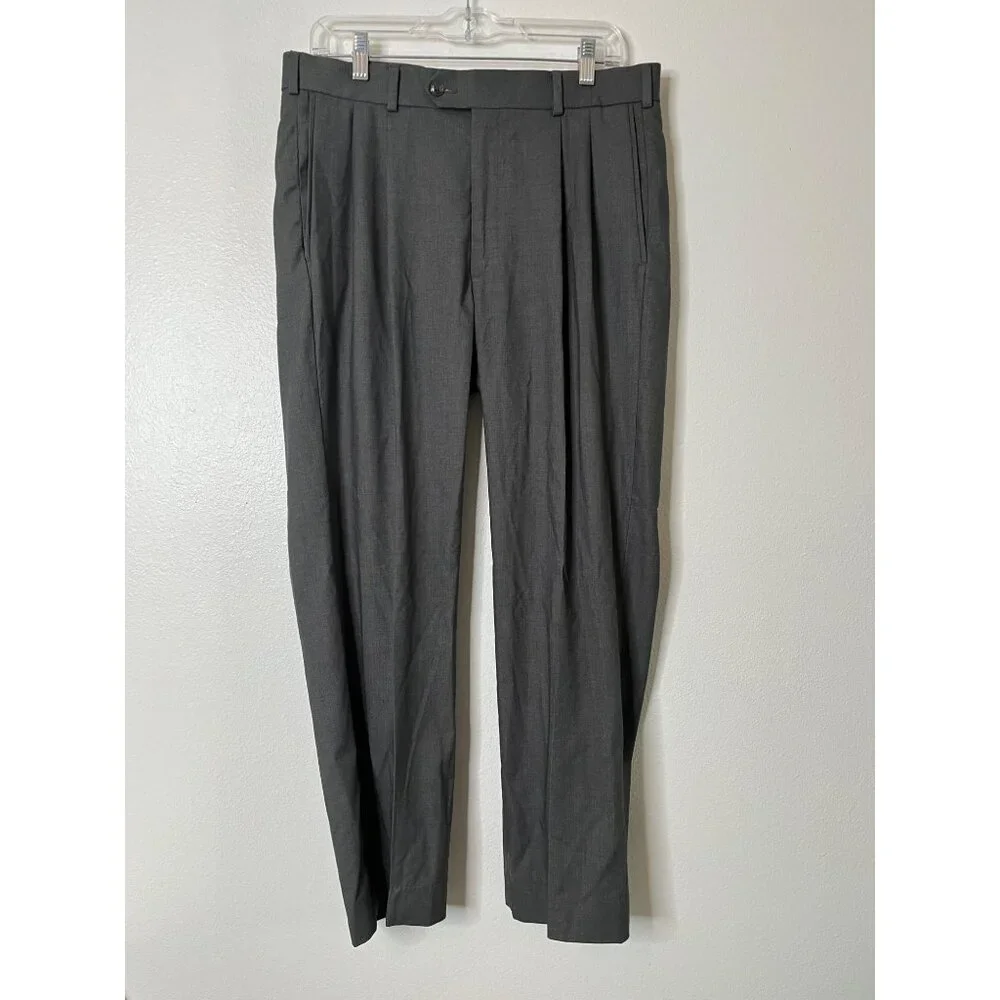 Roundtree &‎ Yorke TravelSmart Mens Dress Pants 33x30 Polyester Viscose Gray