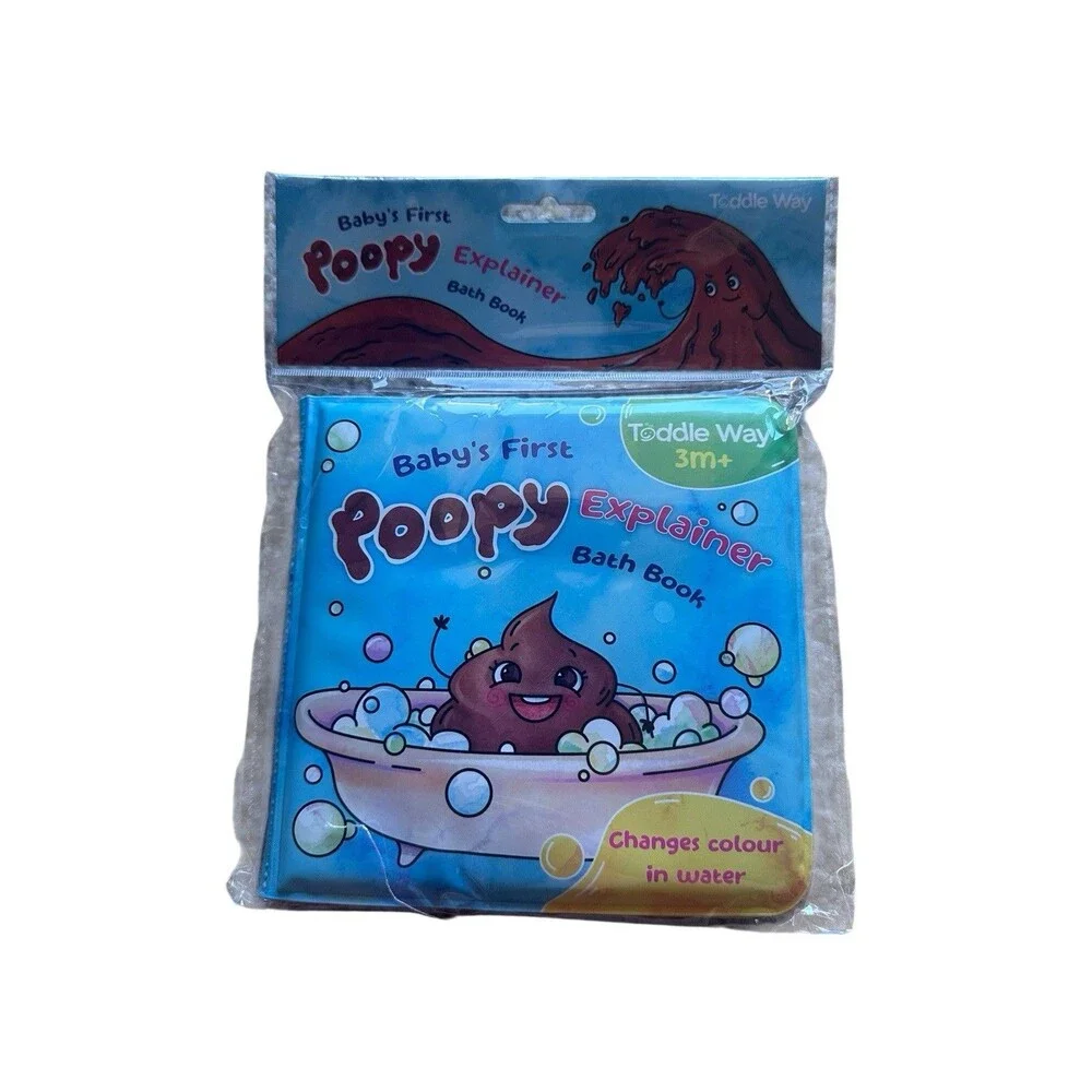Baby's First Poopy Explainer Bath Book Changes colour in Water Waterproof 3m+