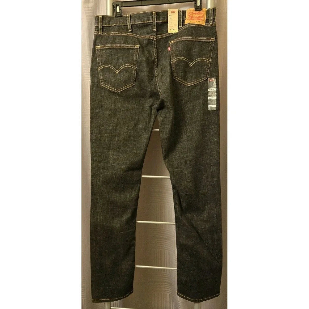 Levis‎ Mens Flex 511 Slim Jeans 40x34 Charcoal Wash Stretch Denim NWT
