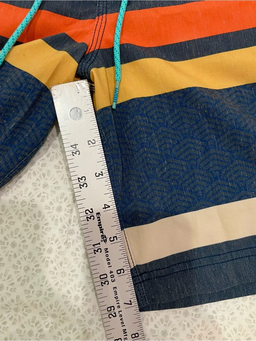 Vissla Boardshorts Men’s Size 27 Striped Upcycled Coconut Poly Swim Trunks