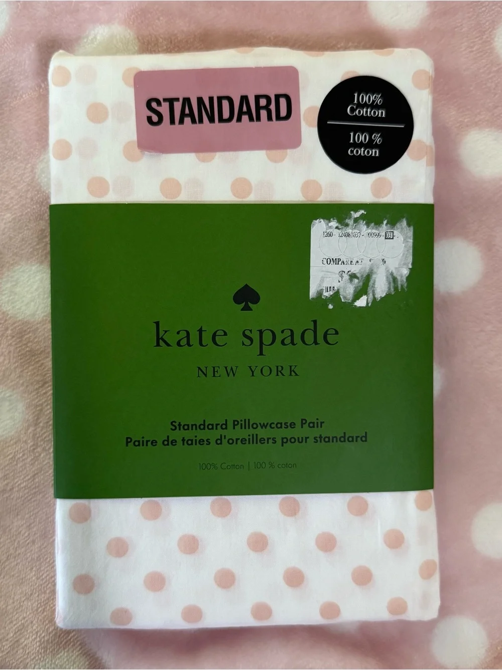 kate spade Pink Polka Dot Standard Pillowcase Pair