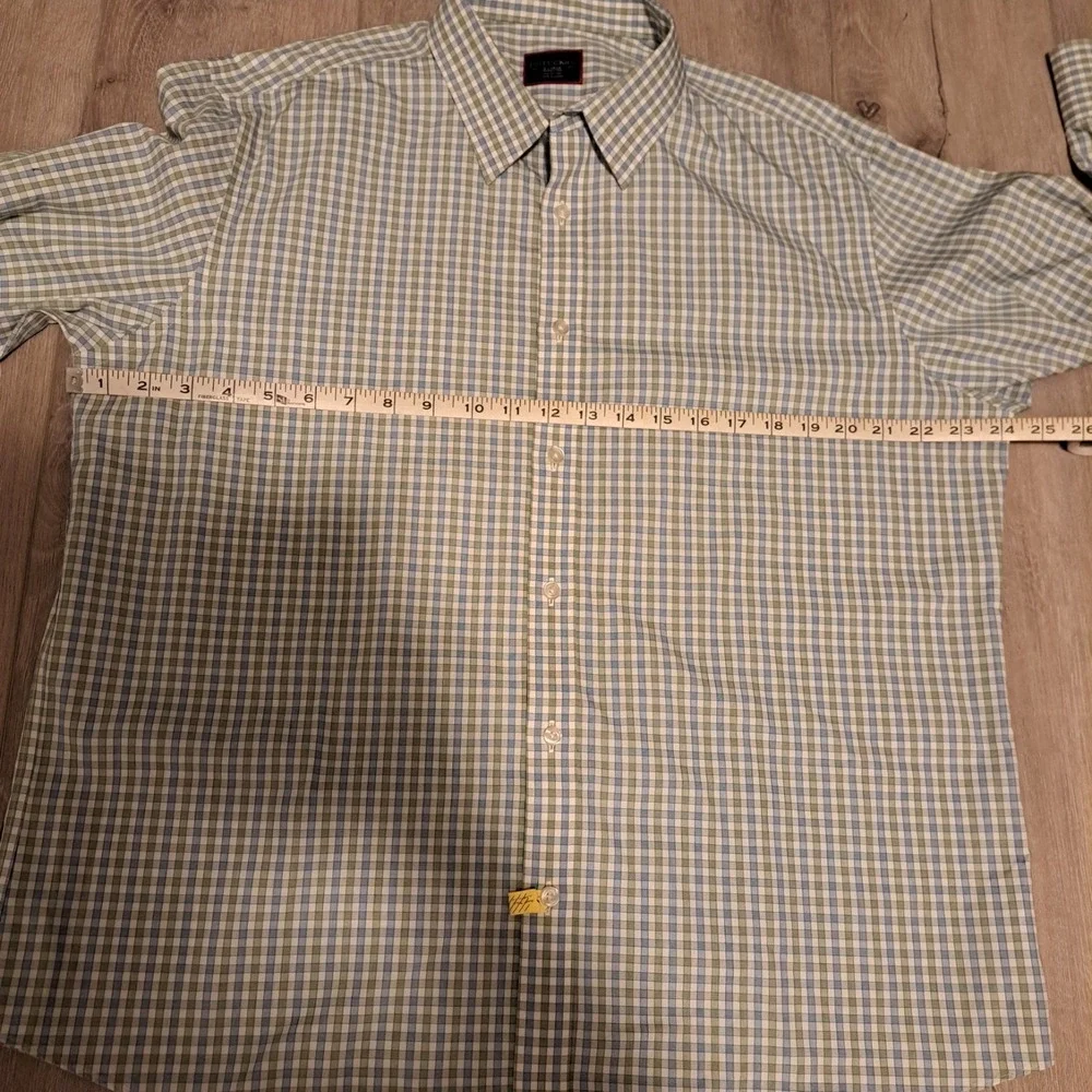 UNTUCKit Men's XL Wrinkle Free Dubois‎ Green Windowpane Plaid Long Sleeve Shirt