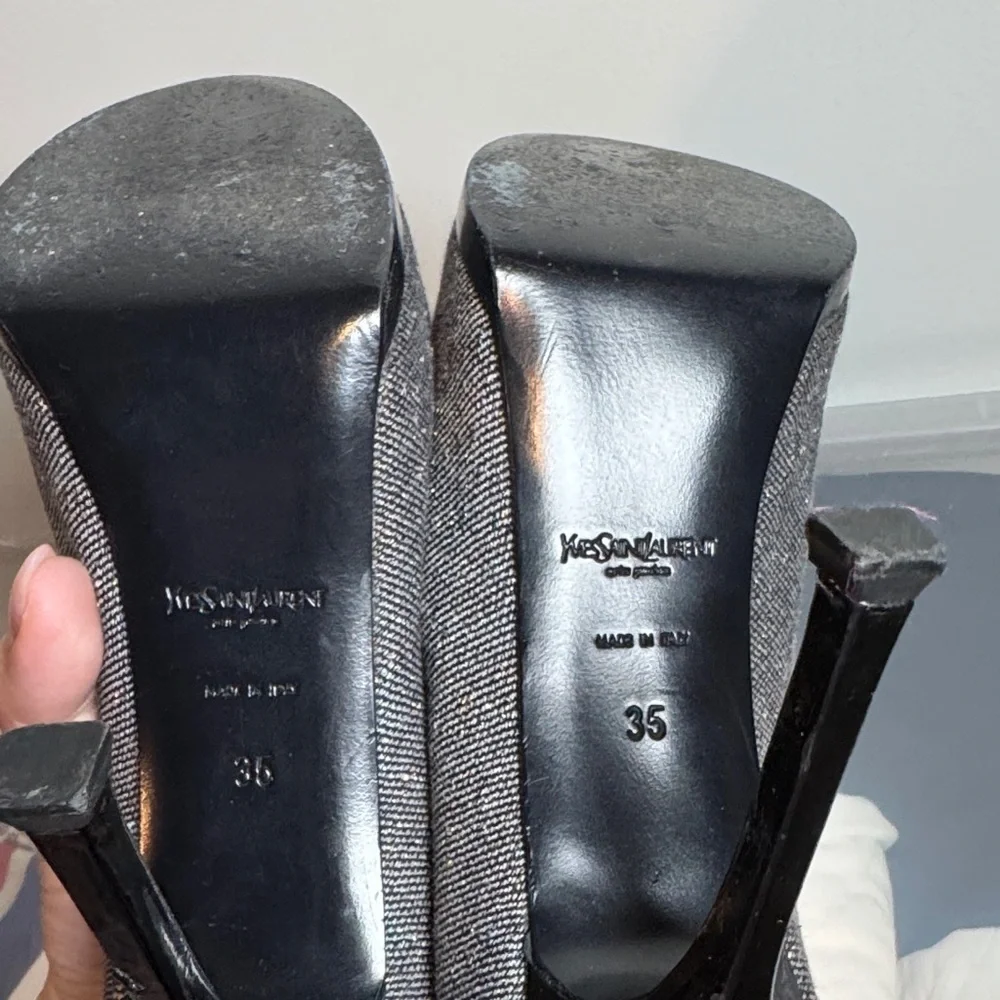 Yves Saint Laurent tribetoo Sparkling Black Heels