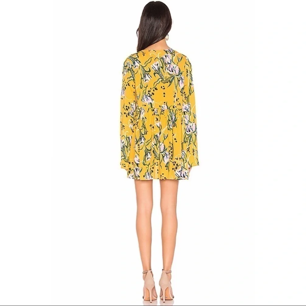 Free People Bella Printed Tunic in Yellow Combo